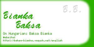 bianka baksa business card